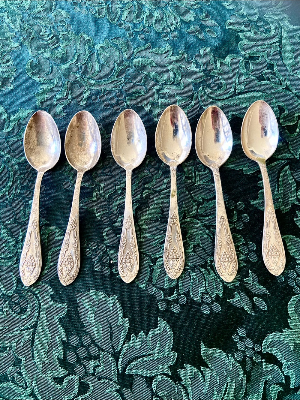 Set of Six Soviet silver 875 Fine Small Coffee Spoons with Hallmarks